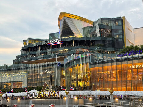 Bangkok, Thailand - May 31, 2026: ICONSIAM Shopping Mall Facade at Sunset