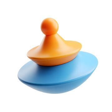 3d spinning top toy icon