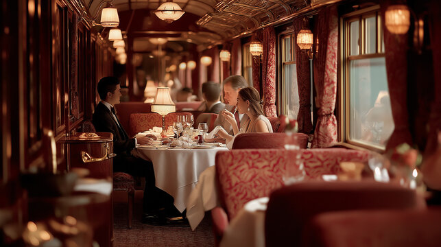 Luxury Train Dining Car Elegant