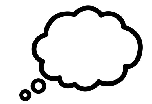 Black empty thought bubble icon transparent background