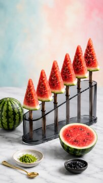 Watermelon Ice Pops With Chili Lime And Fresh Fruit