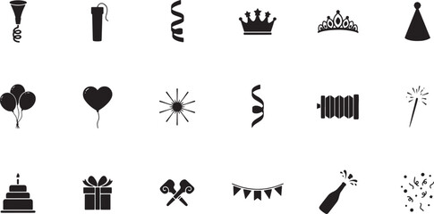 Fototapeta premium Festive Party Featuring Balloons Horns Cake Confetti And Celebratory Decorations Celebration