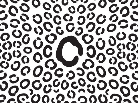 Classic black and white animal leopard vector pattern