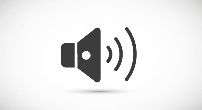 Sound Icon, Speaker Symbol with Sound Waves, Audio Volume Control, Minimalist Design