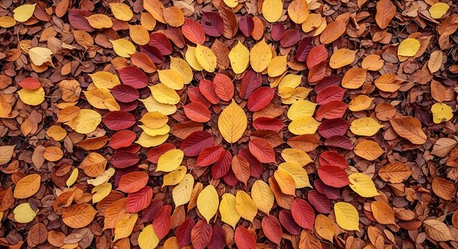 Autumn leaves circle pattern background