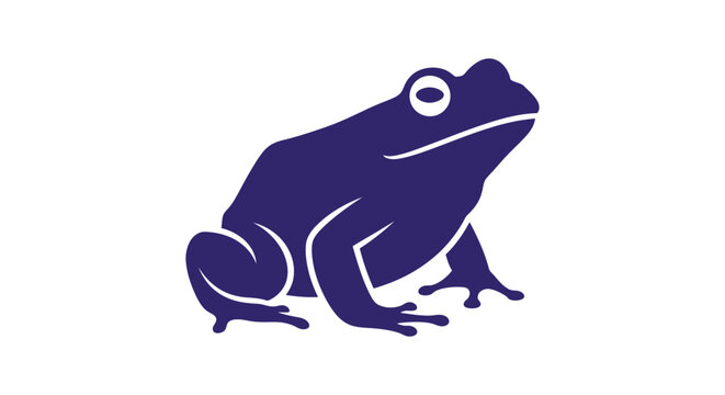 Purple Frog Sitting on White Background.