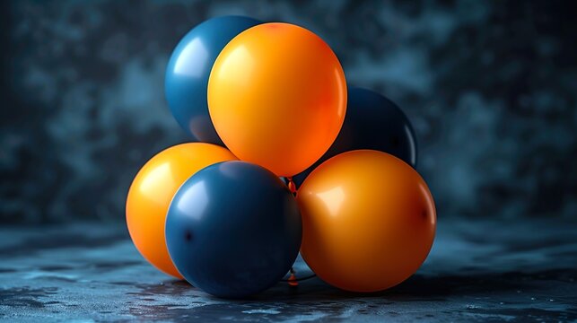 Colorful Balloons on Navy Blue Background Birthday and Anniversary Banner Design