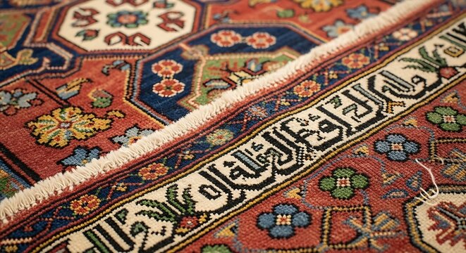 Detailed persian rug with intricate patterns