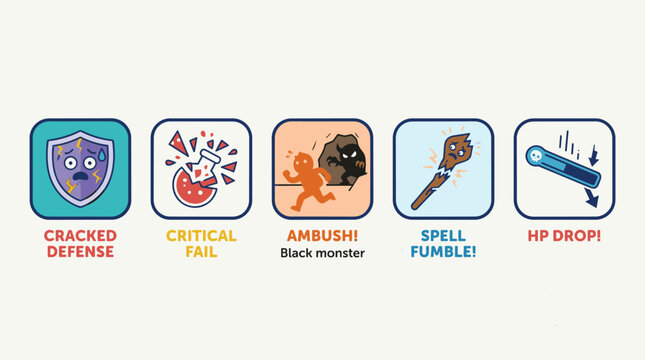 Role Playing Game Status Effect Icons Set