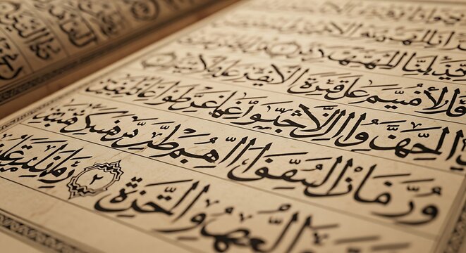 Quran pages showing arabic calligraphy