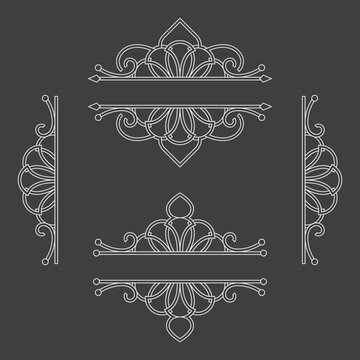 Filigree line ornament design for premium invitation and calligraphic card