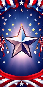 Vector illustration of shining star surrounded by patriotic symbols, patriotic, ||Independence celebration