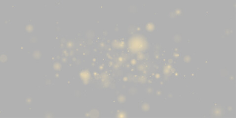 Obraz premium Golden luminous dust spray with sparkling glitter, floating magical particles, transparent decorative background vector