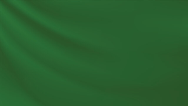 green silk fabric texture background with abstract creased on smooth surface