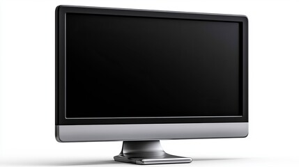 Fototapeta premium Modern Flat Screen Computer Monitor On White Background.