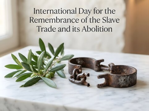 International day for the remembrance of the slave trade and its abolition with shackles