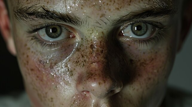 Detailed Close Up Portrait of a Confident Man Face High Resolution Photography