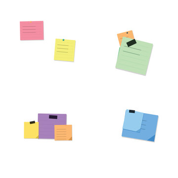 Various colorful office adhesive notes for planning with adhesive stationery reminder colorful