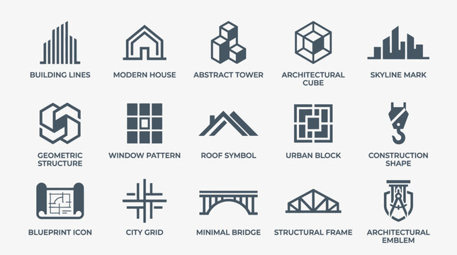 Architecture and construction line icon collection.