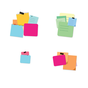 Various sticky note bundles and adhesive memos with tape adhesive reminder stationery colorful