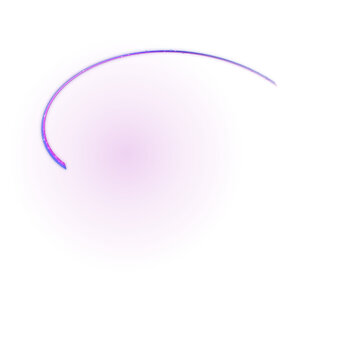 Abstract neon arc isolated on transparent background glowing turquoise curve with soft effect. PNG file
