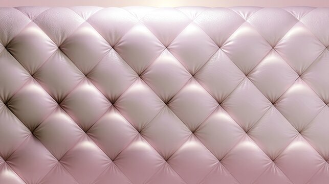 Pink padded velvet upholstery close up.