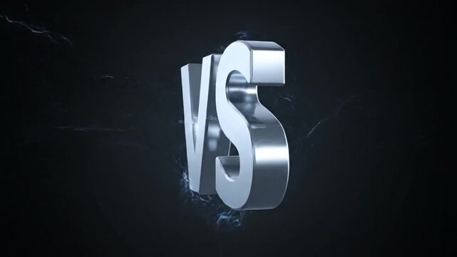 Versus Metallic Text Animation with Electric Lightning Energy Effects