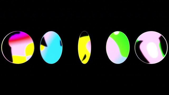 Fluid Gradient Circle Horizontal Compression Abstract Motion Graphics Loop