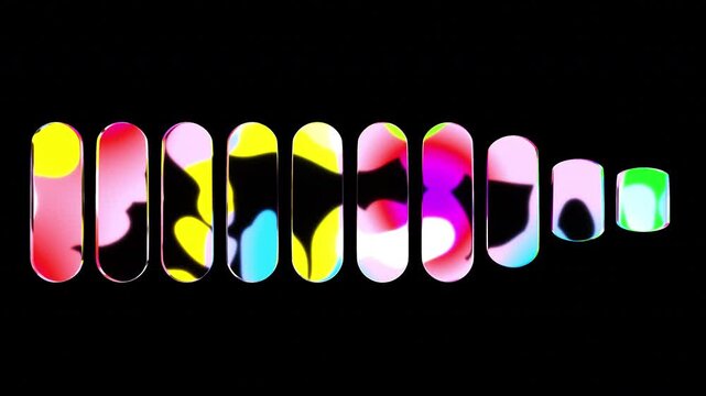 Fluid Gradient Rounded Capsule Size Variation Abstract Motion Graphics Loop