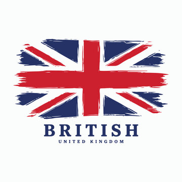 British United Kingdom grunge flag graphic vector illustration.