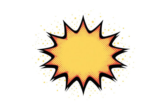Pop art explosion or speech bubble creating an impact, great for expressing strong reactions or sudden events