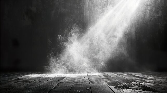 Luxury Black Empty Room with Dark Wall and Floor Texture Background for Product Display