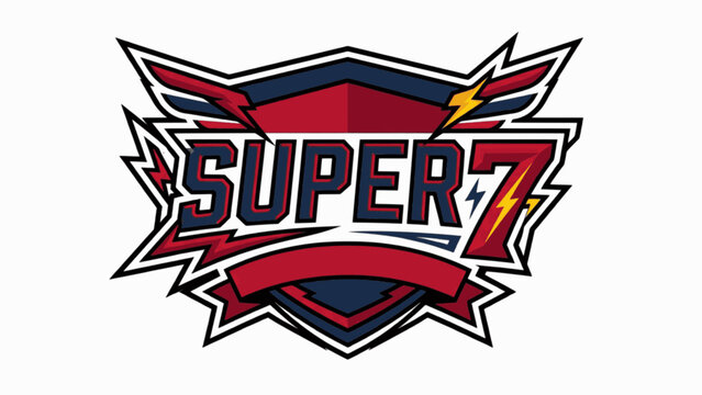 Minimalist Cel Shaded Cricket Cup Super Seven Round Graphic Branding Icon Asset, "Created with AI assistance and manually refined."