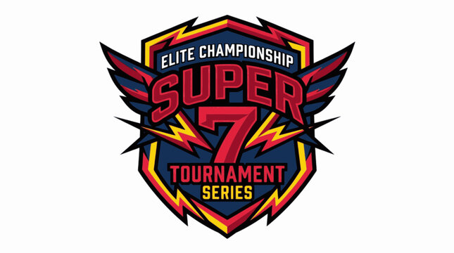 Isolated Super 7 Stage ICC Cricket World Cup 2027 Tournament Format Vector Logo, "Created with AI assistance and manually refined."