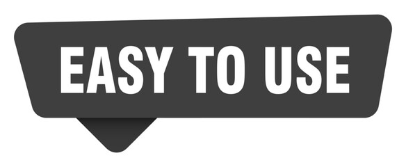 Obraz premium easy to use black sign isolated on transpatent background. easy to use sticker