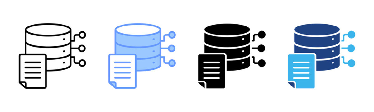 Database Structure icon set multiple style collection