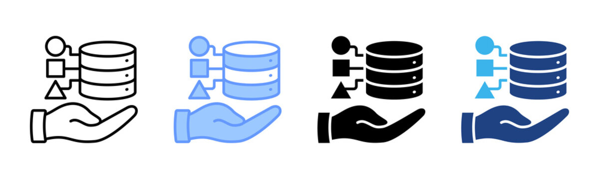 Sample Data icon set multiple style collection