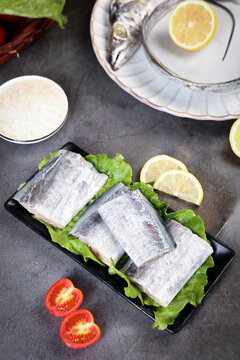 Fresh Striped Bass Fillets with Lemon and Vegetables Studio Food Photography