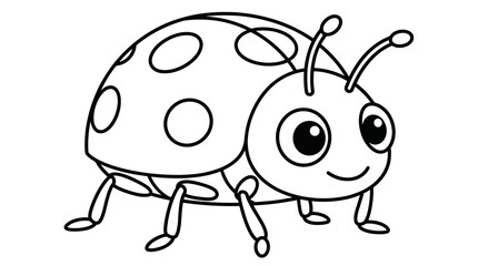Cartoon ladybug beetle coloring page for kids © togor