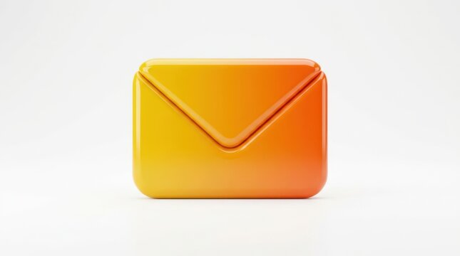 Minimalist gradient orange envelope icon on white background