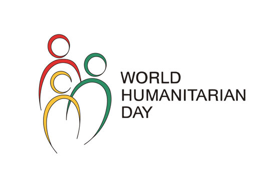 World Humanitarian Day logo with abstract stylized people icon