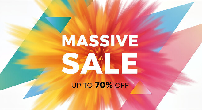 Massive sale discount offer text.