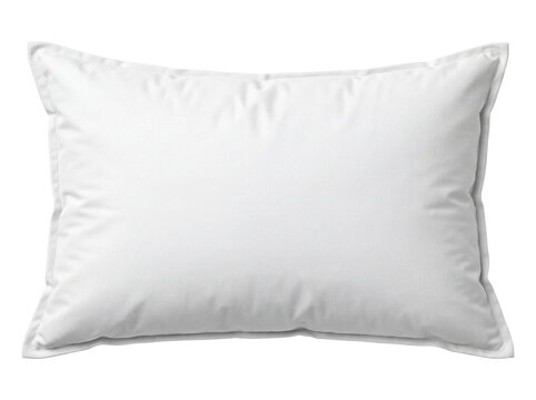 Blank White Rectangular Pillow Mockup Isolated on Transparent Background