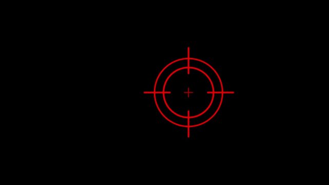 Scanning moving target shape with alpha channel, Target, Aim, Goal icons.Business target concept. Military training, Military target icon animation on black background