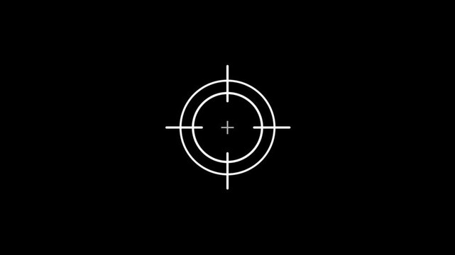 Scanning moving target shape with alpha channel, Target, Aim, Goal icons.Business target concept. Military training, Military target icon animation on black background