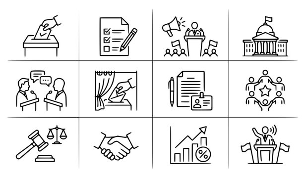 Unity and multicultural diversity thin line icon set editable stroke social harmony vector