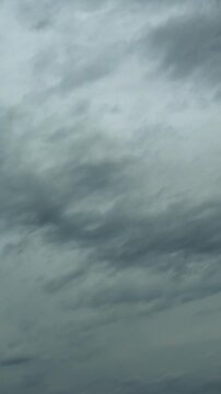 Dark storm clouds time-lapse, dramatic nature background for weather and climate news.
