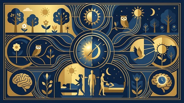 Abstract circadian rhythm and biological clock cycle