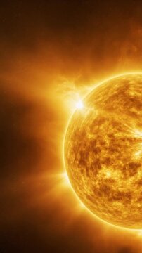 Cinematic Close-up of Glowing Sun in Space Generative AI