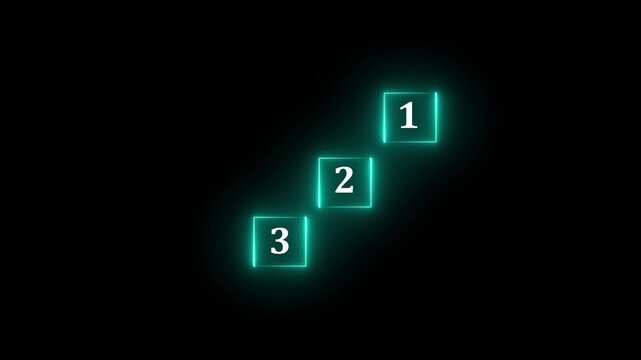 Task priority and management concept. The order of priority in any activity. Set work priority, arrange to do list. neon with number first, second and third.4k video